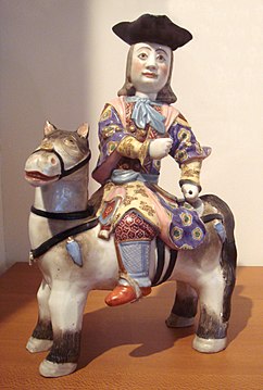 Export porcelain with European figure, famille rose, first half of 18th century, Qing dynasty