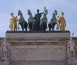 La pace che guida un carro sulla cima dell'Arco di Trionfo del Carrousel di François Joseph Bosio (1828)