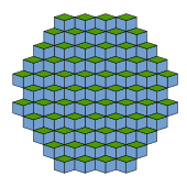 Figure 1. Part of a periodic tiling with two prototiles RegularRhombs.svg