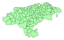 Location of Reinosa in Cantabria.