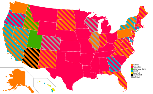 Religious affiliation of members of the 117th U.S. Senate.svg