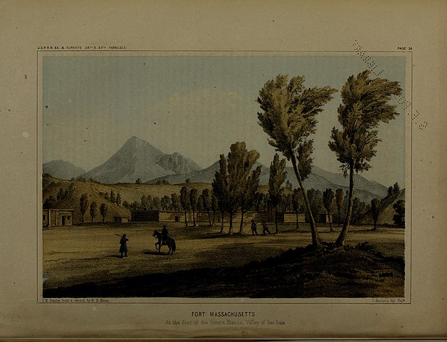 An illustration of Fort Massachusetts, Colorado, made during the surveys