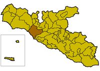 Locatie van Ribera in Agrigento (AG)