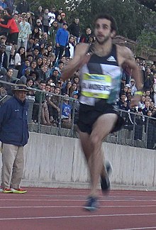 Robby Andrews at the 2016 Hoka One One Middle Distance Classic, at Occidental College, May 10, 2016 Robby Andrews Hoka16.jpg