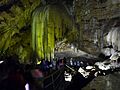 Новоафонська печера. Зал «Геліктовий грот». Кам'яний водоспад «Апсни». (Абхазія)