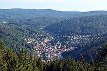 Blick auf Ruhlas Stadtzentrum vom Carl-Alexander-Turm