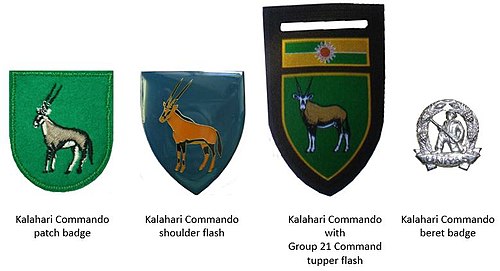 SADF дәуіріндегі Kalahari Commando айырым белгілері