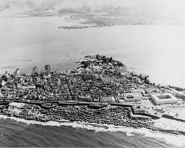 Aerial view of Old San Juan in 1952