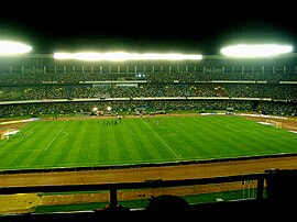 Mohun Bagan taking on Bayern Munich at the Salt Lake Stadium in 2008. Salt Lake Stadium - Yuva Bharati Krirangan, Kolkata - Calcutta 5.jpg