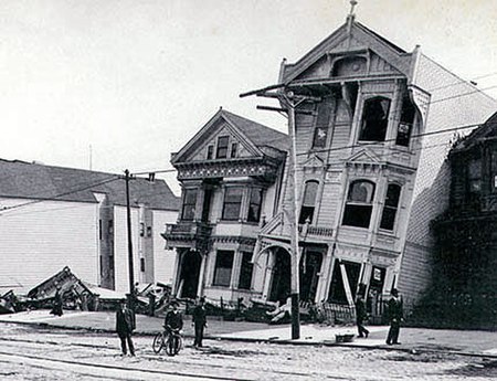 Damaged houses on Howard Street