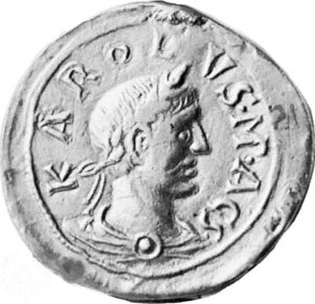 A seal of Charles the Fat with the inscription KAROLVS MAGS ("Carolus Magnus")