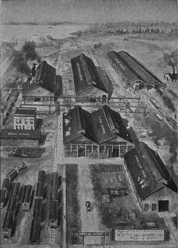 Seattle Car and Foundry works at Renton, Washington, 1916