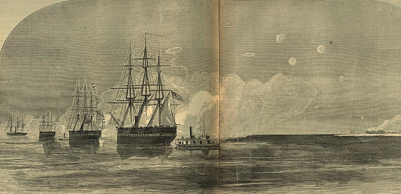 File:Second Day’s Action at Hatteras Inlet. Shelling Fort Hatteras.jpg