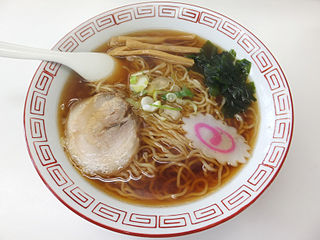 <span class="mw-page-title-main">Ramen</span> Japanese dish of wheat noodles in a meat or fish broth