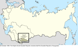 Map of the change to the Soviet Union on 30 October 1990
