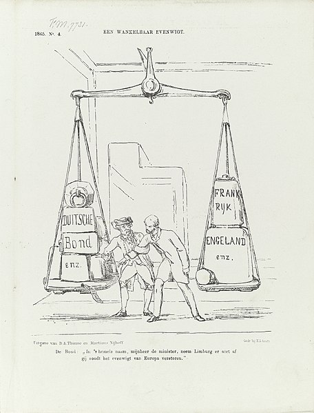 File:Spotprent op minister Cremers, 1865 Een wankelbaar evenwigt (titel op object), RP-P-OB-89.516.jpg