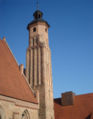 Das St. Paulikloster mit dem Turm vom Friedgarten aus Südwest