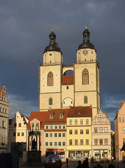 The Stadtkirche from the market square, 2015