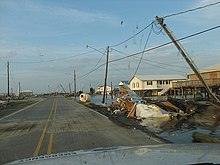 Storm damage from Hurricane Gustav in September 2008