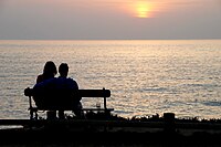 Couple enjoying sunset