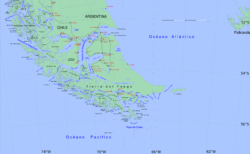 Seno Skyring al norte de la isla Riesco.