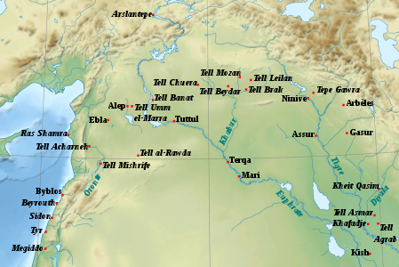 Els principals llocs de Síria i l'Alta Mesopotàmia al mil·lenni III aC