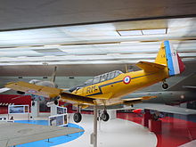 North American T-6 trainer, showing its split flaps T-6 G Musee du Bourget P1020147.JPG