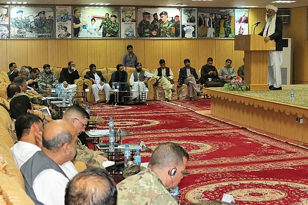 Afghan leaders from across the Train, Advise, and Assist Command South region came together to discuss details security during the upcoming 2018 elect