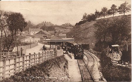 Tetbury railway station (postcard)