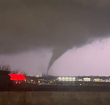 An EF1 tornado in Gary, Indiana on February 27 The Gary, Indiana tornado on February 27, 2024.jpg