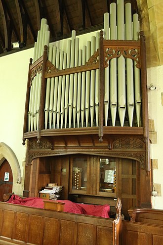 The organ The organ at St James' Church, Staveley.jpg