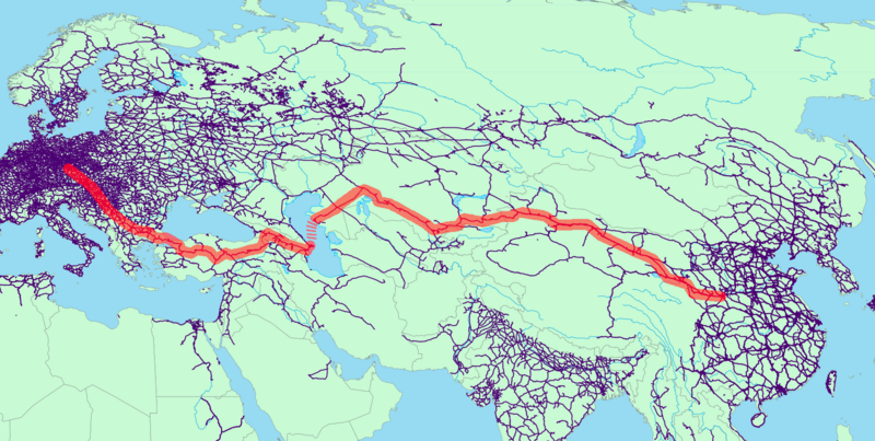 File:The train route from China to Europe.png