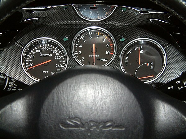 TOM'S Supra 340kmh speedometer