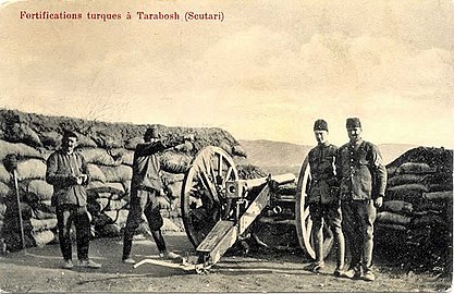 Artilleurs ottomans à Shkodër (Albanie), 1912-1913.
