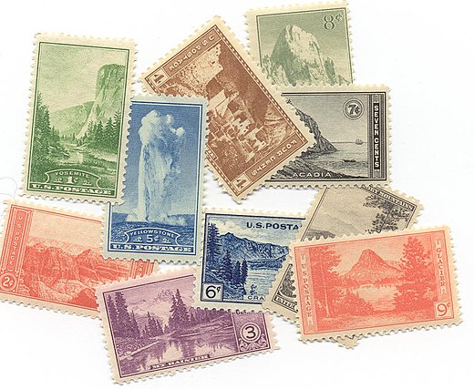 In 1934 werd er een reeks van tien postzegels uitgebracht om de hervorming en uitbreiding van de National Park Service te herdenken.