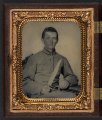 Unidentified soldier in Confederate artillery uniform with large Bowie knife LCCN2010650885.tif