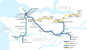 Nexşeya Skytrain û Otopêza Deryayî ya Vancouverê