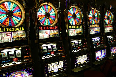 Slot machines are a popular type of casino game. Vegas slots.JPG