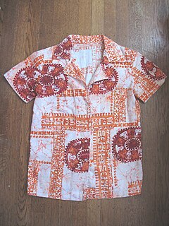 Aloha shirt loose-fitting short-sleeve shirts of brightly colored fabric in tropical prints
