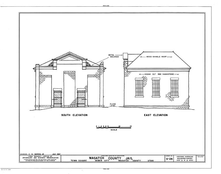 File:Wasatch County Jail, Center Street, Heber City, Wasatch County, UT HABS UTAH,26-HEBER,2- (sheet 3 of 3).tif