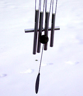 Wind chime Percussion instrument constructed by rods, bells, tubes suspending to air