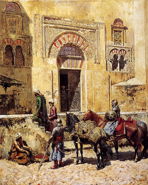 Soldiers outside the mosque according to a nineteenth-century representation. Almanzor soon gained control of the army of the capital, which settled i