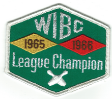 A League Championship emblem received by Olivia C. Reekie in 1966 Womens International Bowling Congress 1965-1966 Emblem.png