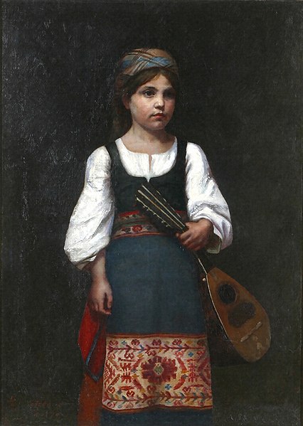 File:Young Girl with Mandolin by Hyakutake Kaneyuki (Historical Museum Chokokan).jpg