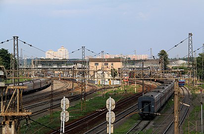 Путевое развитие на станции Царицыно, имеющей ответвление к Павелецкому направлению