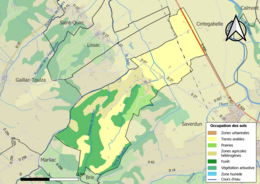 Kolorowa mapa przedstawiająca użytkowanie gruntów.