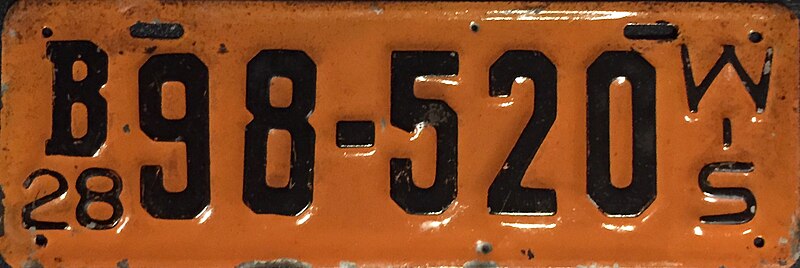 File:1928 Wisconsin license plate.JPG