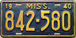 1940 Mississippi license plate.JPG