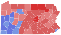 1974 United States Senate election in Pennsylvania results map by county.svg