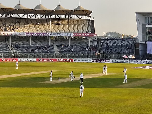 During the Second Day of test between Bangladesh and New Zeland in 2023.